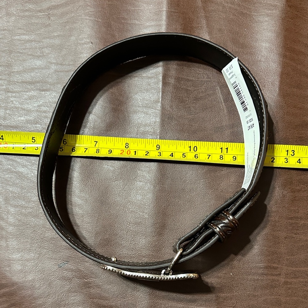 Ariat Brown and Tan Kids Leather Belt - Picture 9 of 9